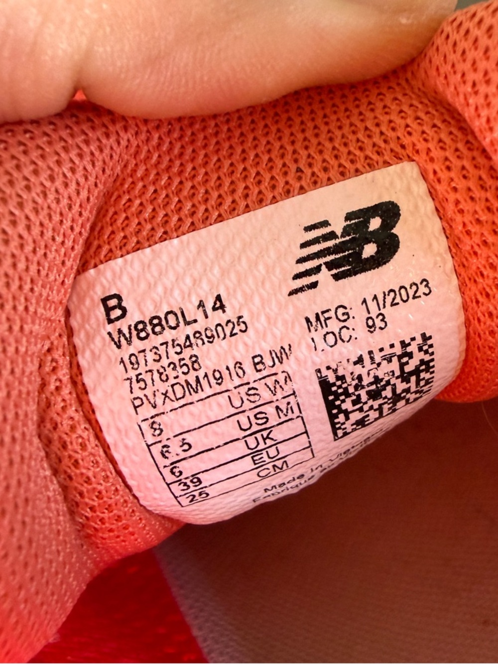 New Balance 880 v14 Running Shoes Sneakers Womens Size 8 Orange White Athletic - Picture 8 of 9